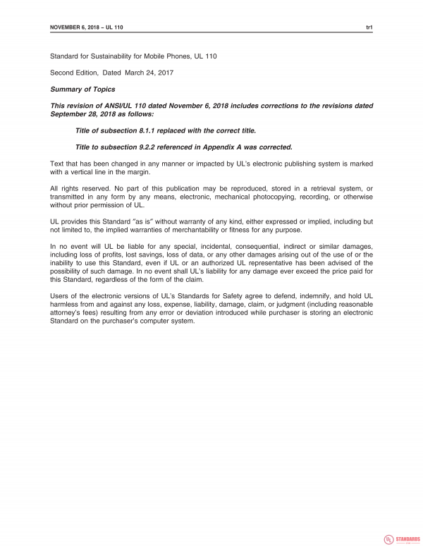 UL 110 PDF